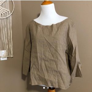Hackwith Design House Linen Boatneck Top